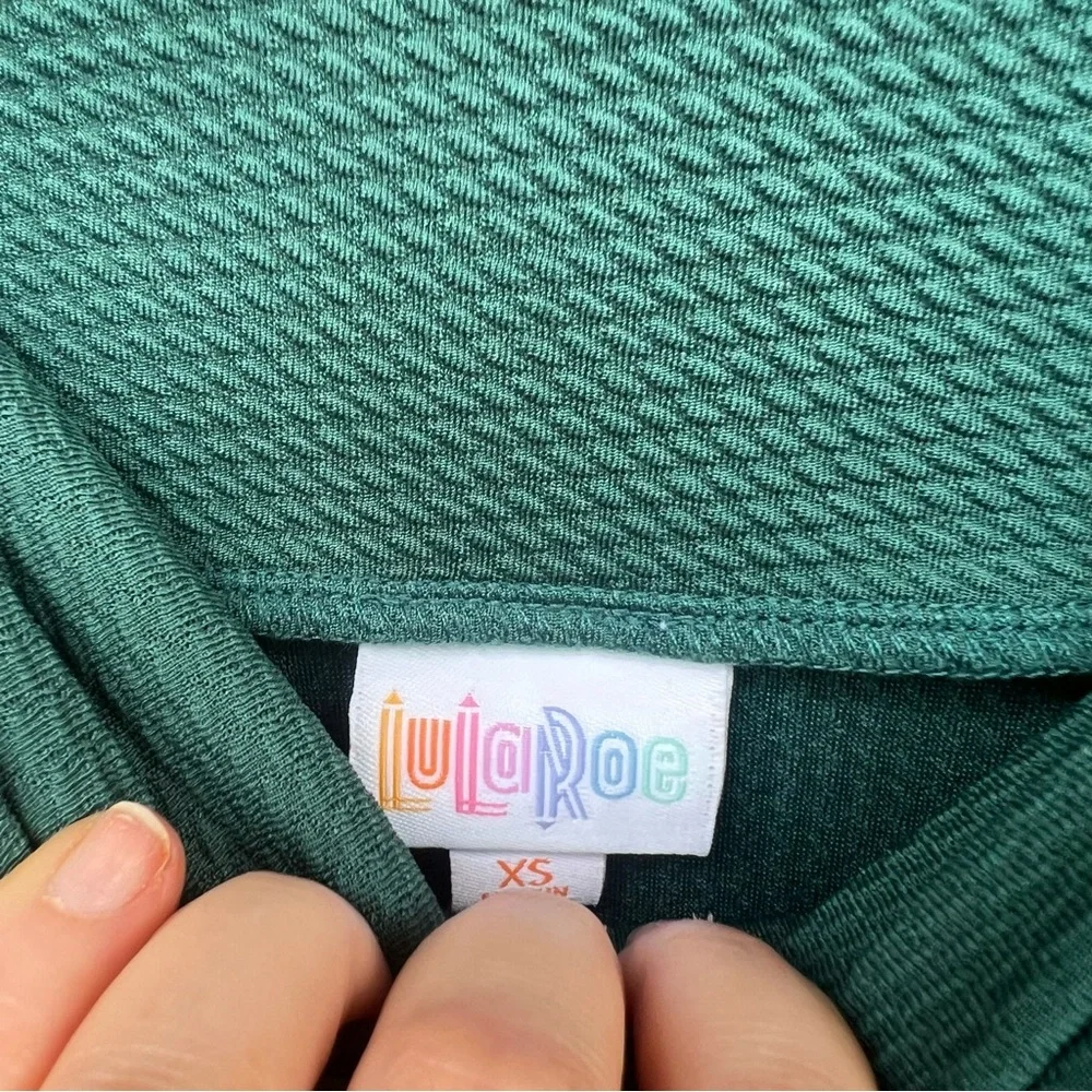 LuLaRoe Teal Green Pencil Textured High Rise Pencil Skirt